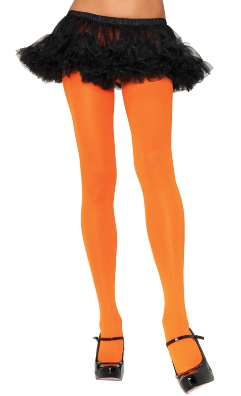 Leg Avenue Orange Opaque Nylon Tights